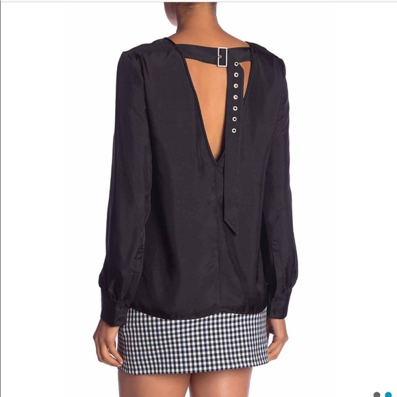 TIBI Mendini V-neck twill top - Picture 1 of 4